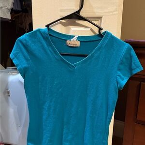 Ambiance Blue Fitted Cap Sleeve Tee